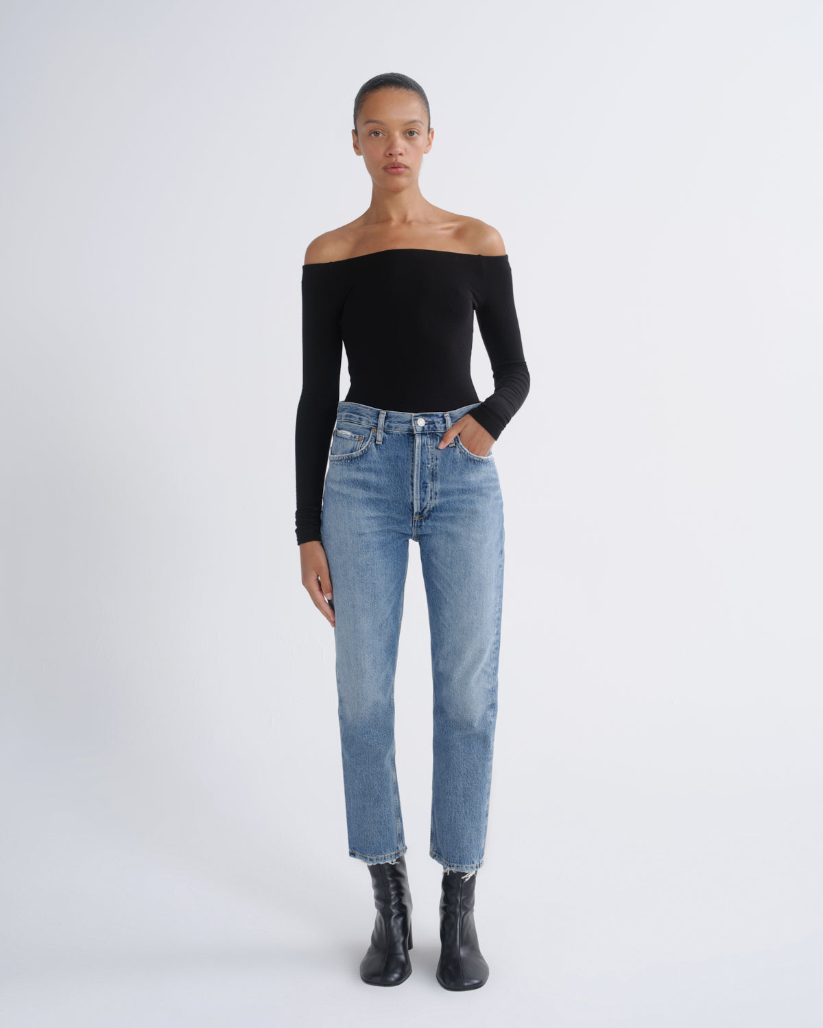 agolde-riley-high-rise-straight-crop-jeans-frequency-blau image 1