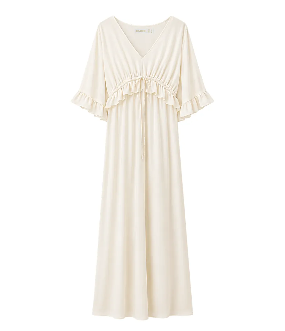 goldenim-paris-femme-poussin-satin-kleid-gelb image 1