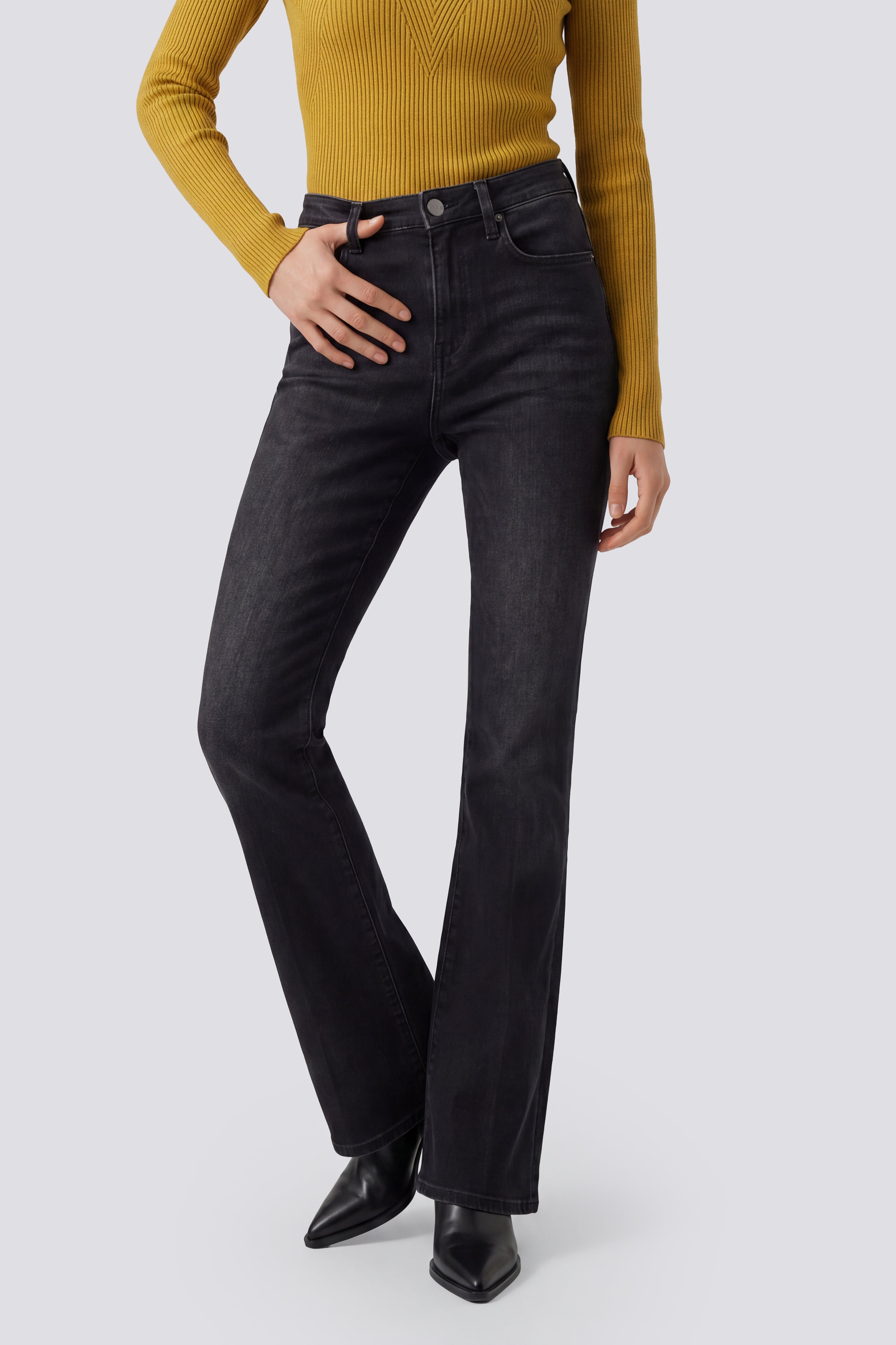 gas-camilia-z-65bm-jeans-flare-damen-schwarz-high-waist image 3