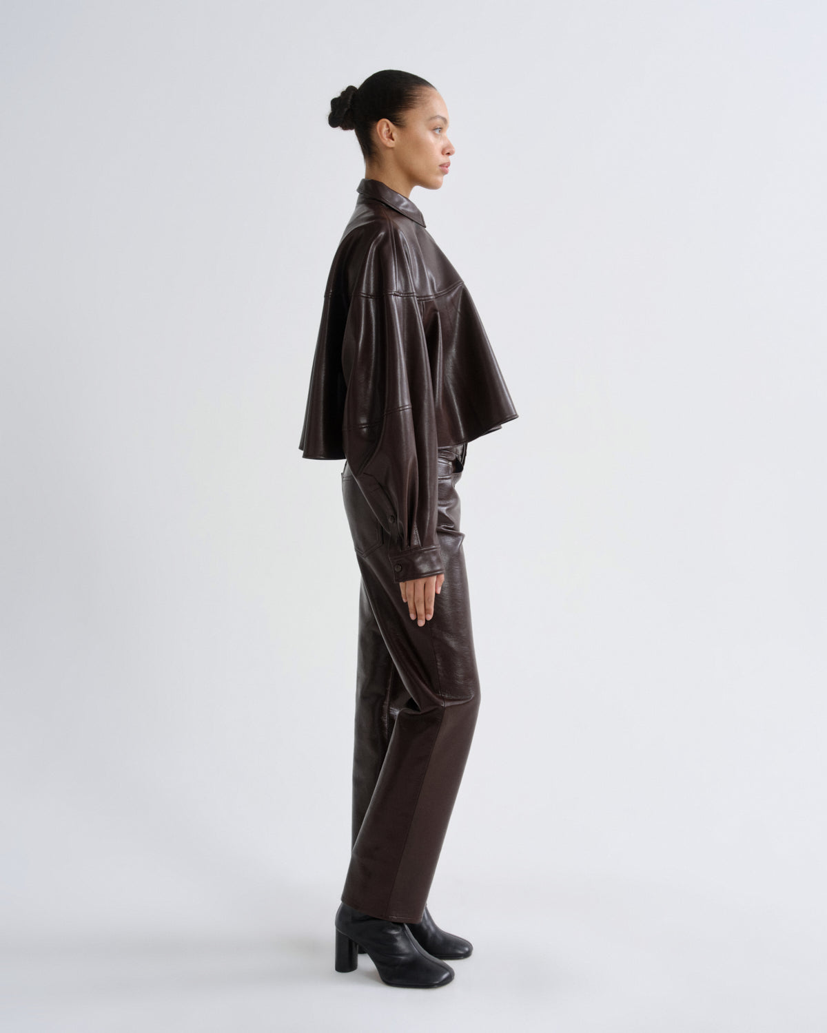 agolde-agnes-hemd-madera-braun-kunstleder-damen image 3