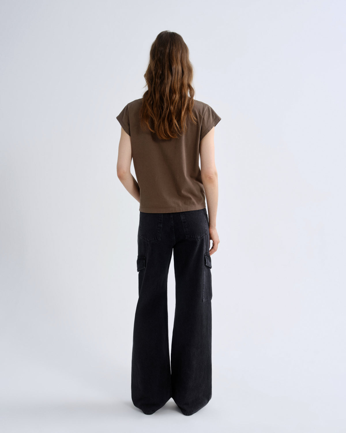 agolde-bryce-cap-sleeve-tee-t-shirt-uniform-oliv-baumwolle image 2