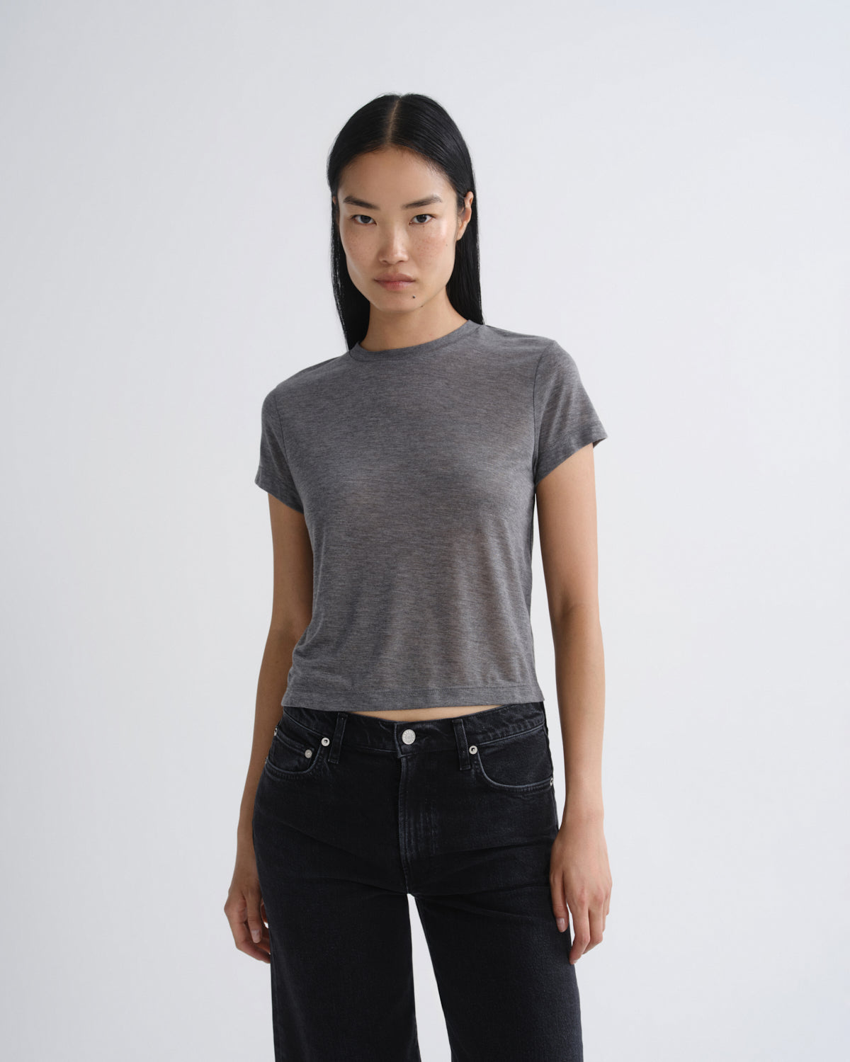 agolde-adine-shrunken-tee-t-shirt-grey-heather-tencel image 1