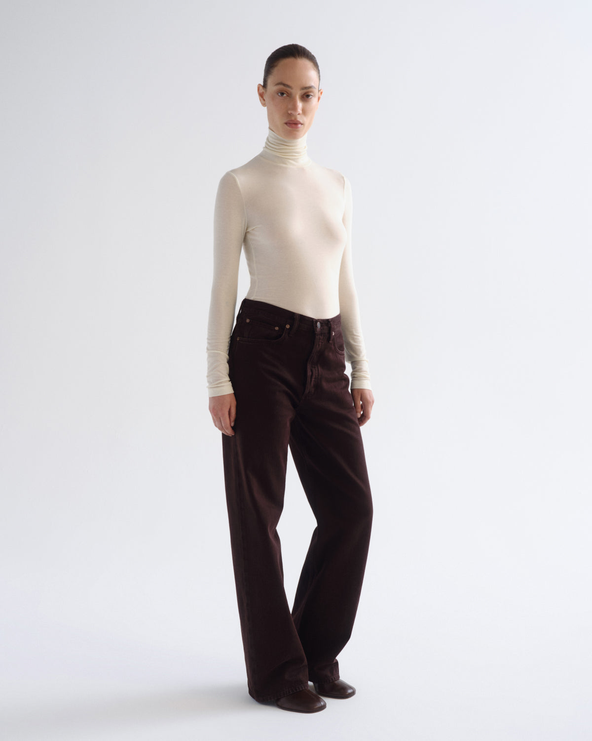 agolde-pascale-turtleneck-oat-milk-rolli-damen image 5