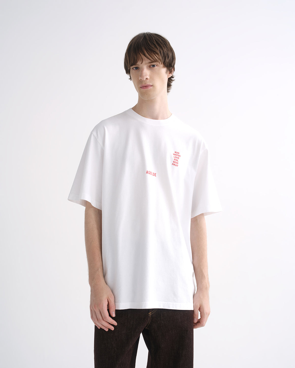 agolde-ron-finley-tee-t-shirt-soft-white-print image 1