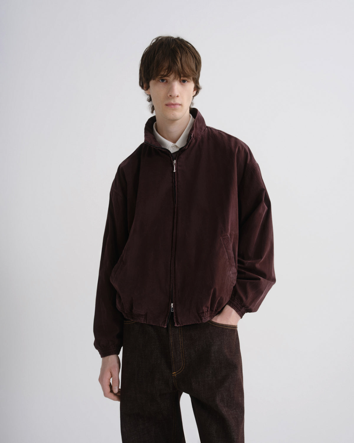 agolde-marshall-windbreaker-creased-puce-burgunder image 1