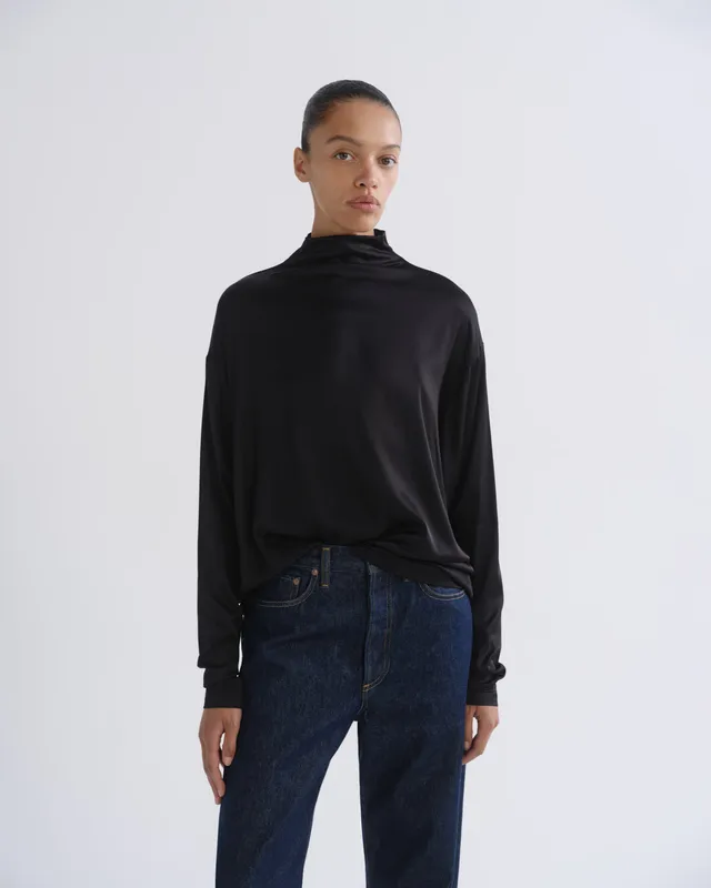 agolde-bryony-top-satin-damen-schwarz-elegant image 1
