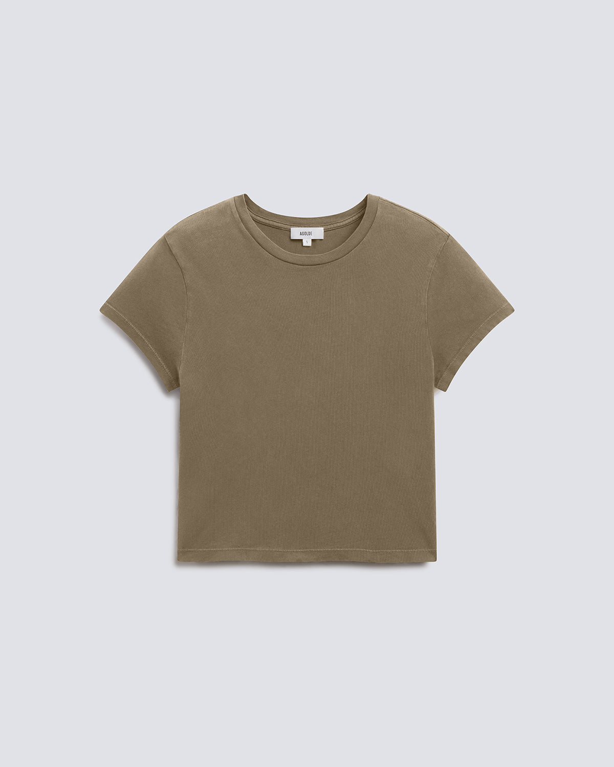 agolde-adine-shrunken-tee-t-shirt-trail-braun-bio-baumwolle image 6