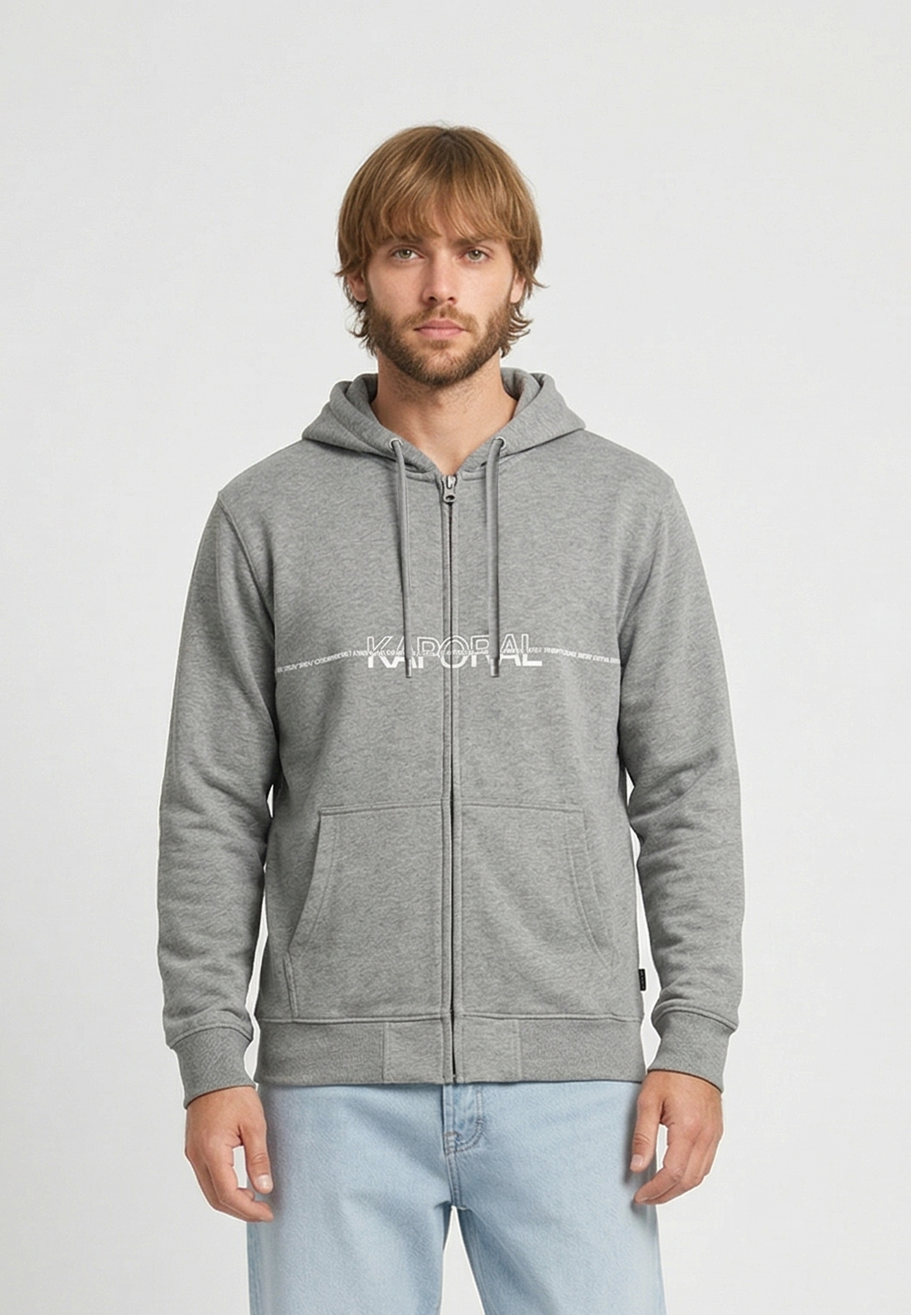 kaporal-rolan-sweatshirt-grau-meliert-reissverschluss image 2
