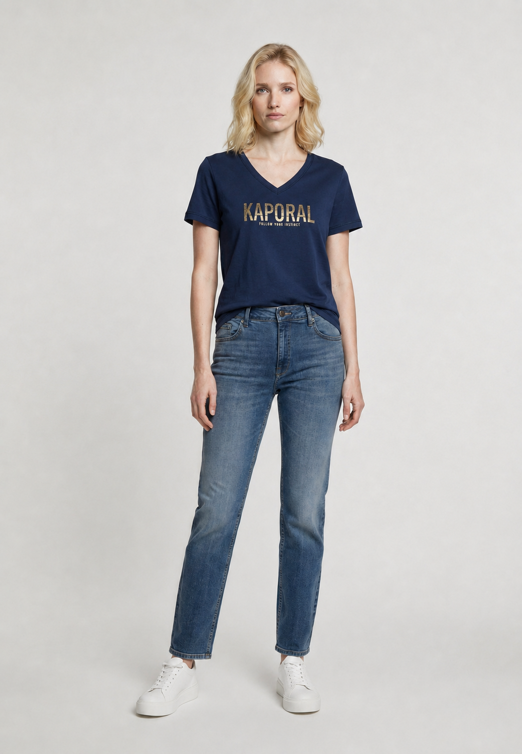kaporal-krew-t-shirt-navy-slim-damen-baumwolle image 1