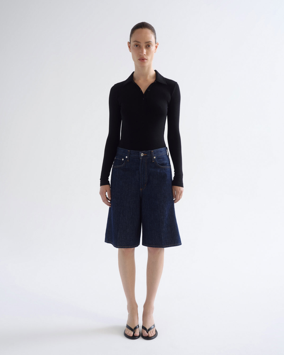 agolde-amos-polo-black-damen-poloshirt-schwarz image 5