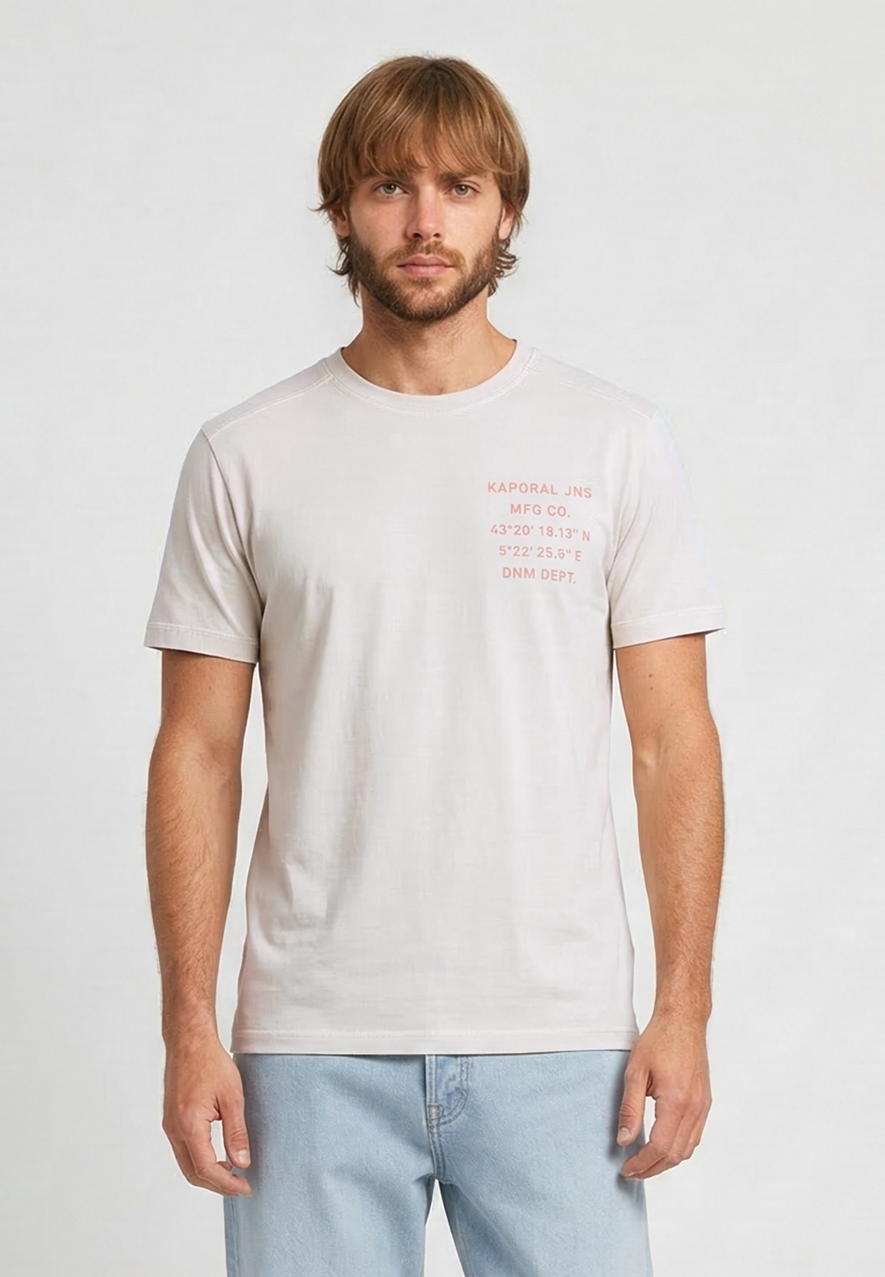 kaporal-bark-t-shirt-herren-wei-print-baumwolle image 1