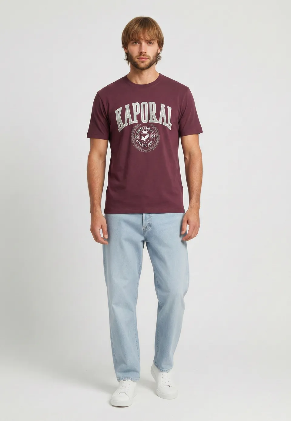 kaporal-robin-t-shirt-herren-bordeaux-regular-baumwolle image 1