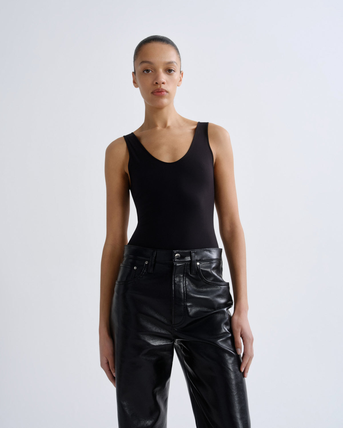 agolde-tora-bodysuit-body-schwarz-damen-tank-elastan image 1