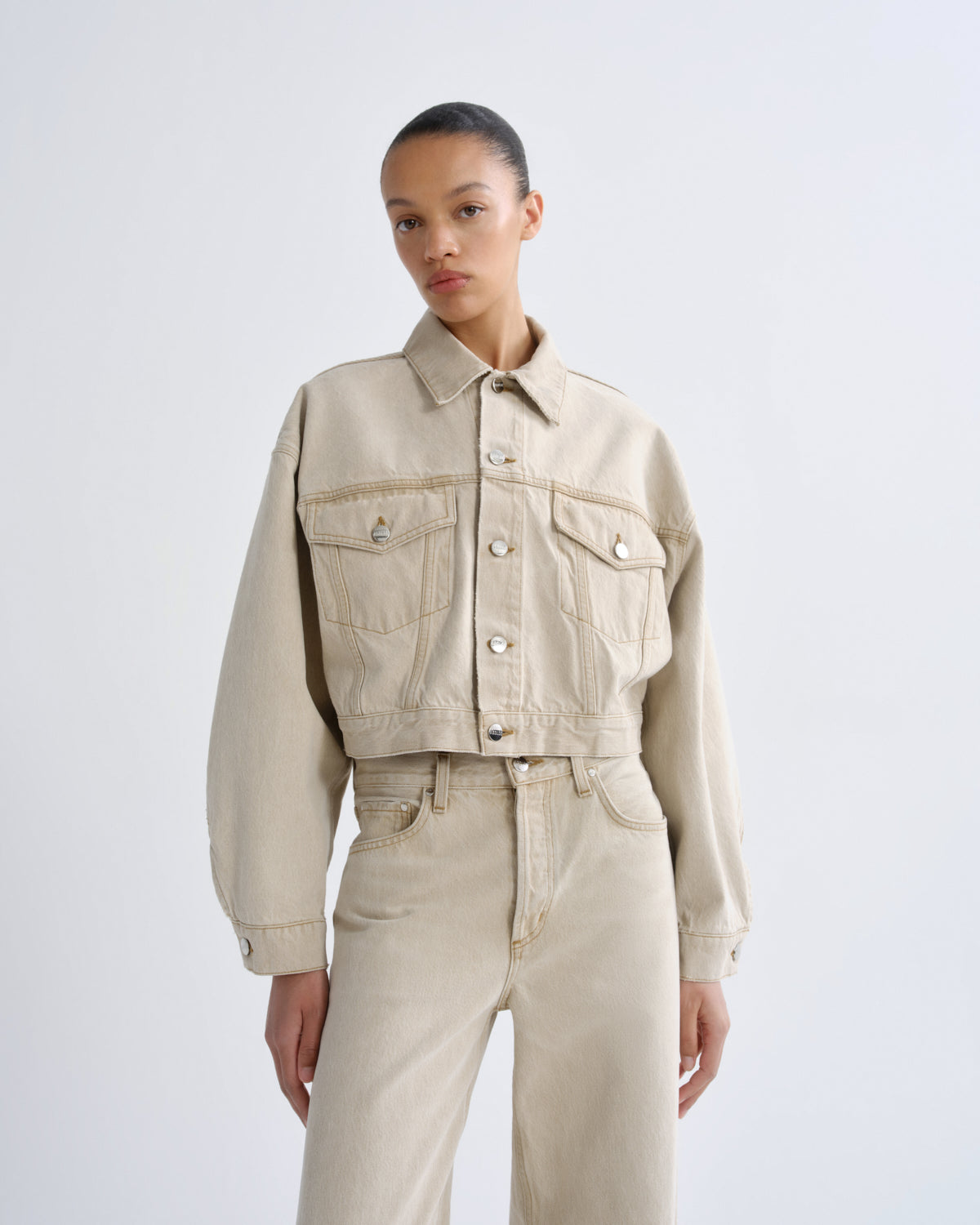 agolde-palmer-jacket-arena-jeansjacke-khaki-cropped image 1