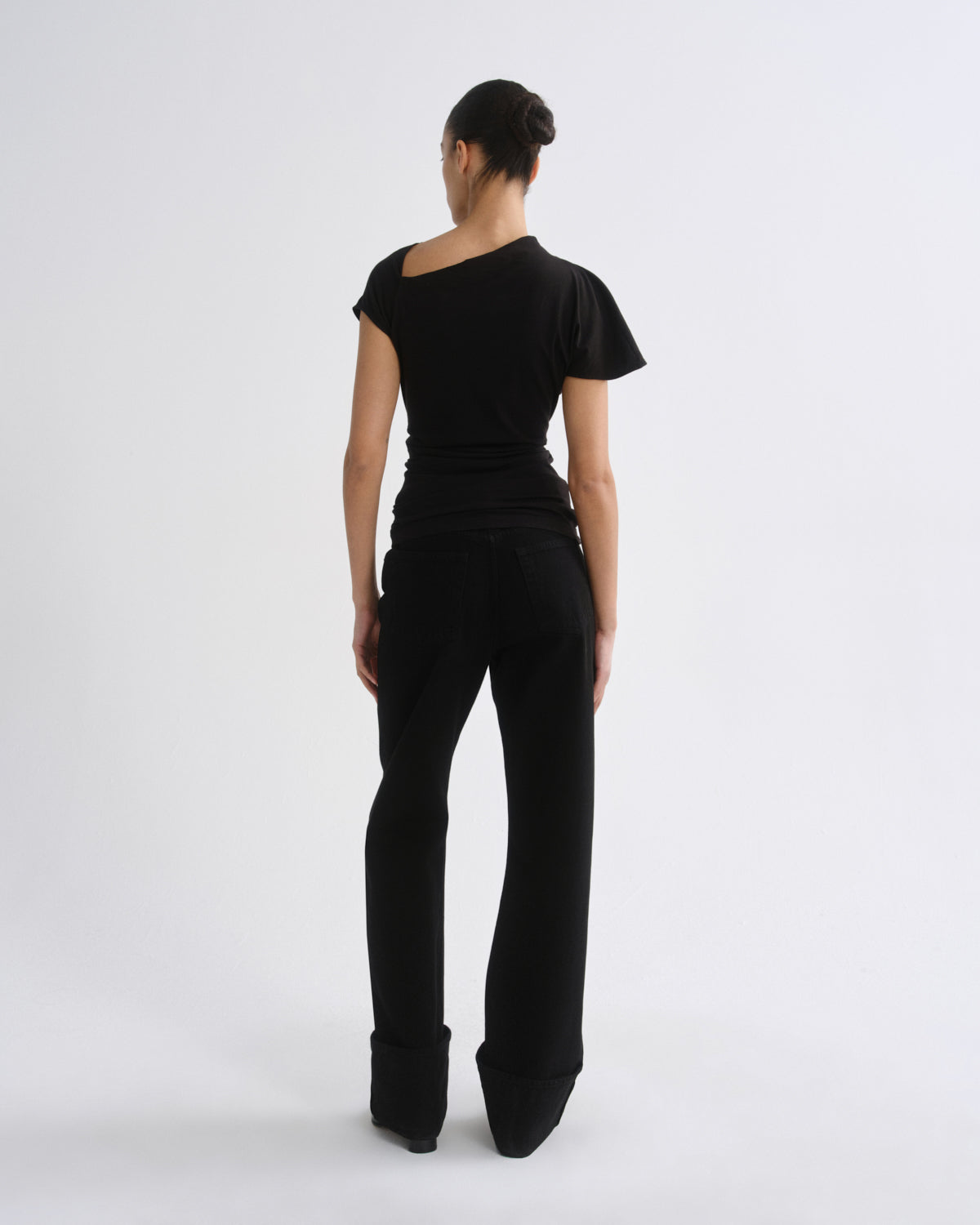 agolde-beckly-tee-damen-top-schwarz-jersey-gr-xs-xl image 2
