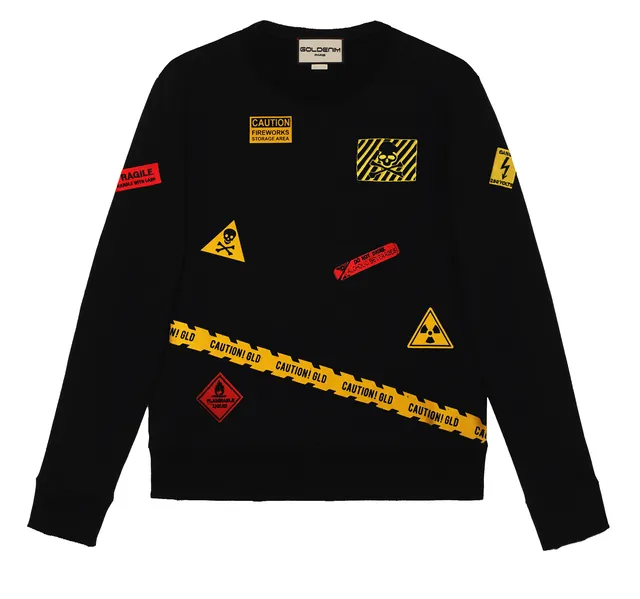 goldenim-paris-homme-sweat-1008-pullover-schwarz-slim image 1