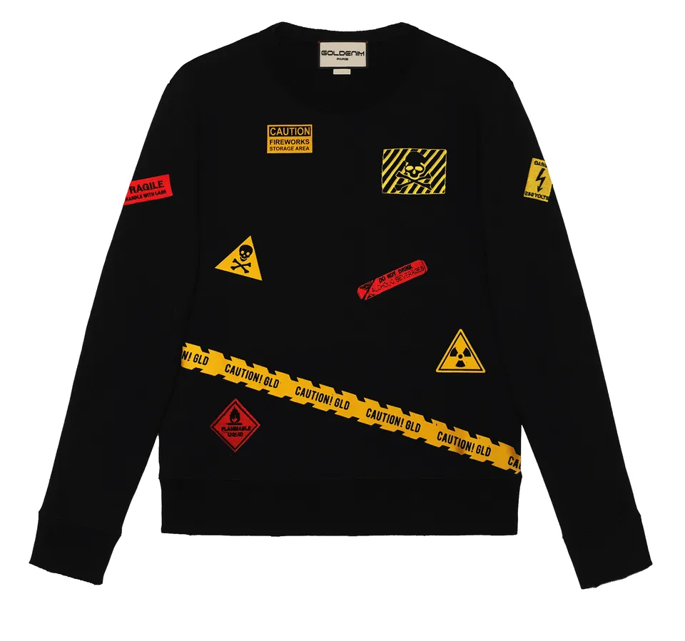 goldenim-paris-homme-sweat-1008-pullover-schwarz-slim image 1