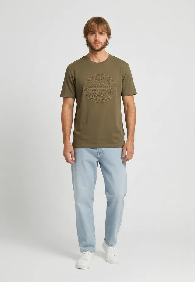 kaporal-kraft-t-shirt-herren-khaki-regular-baumwolle image 1