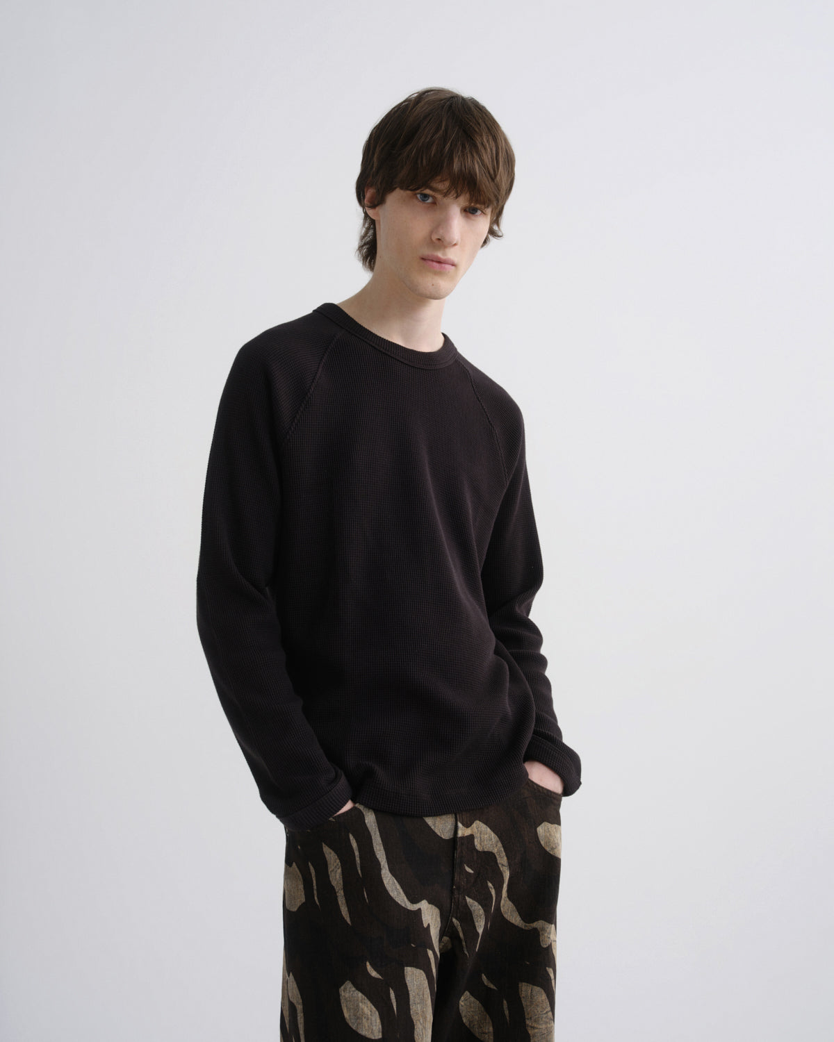 agolde-payson-waffle-langarmshirt-schwarz-herren-tee-waffle image 1