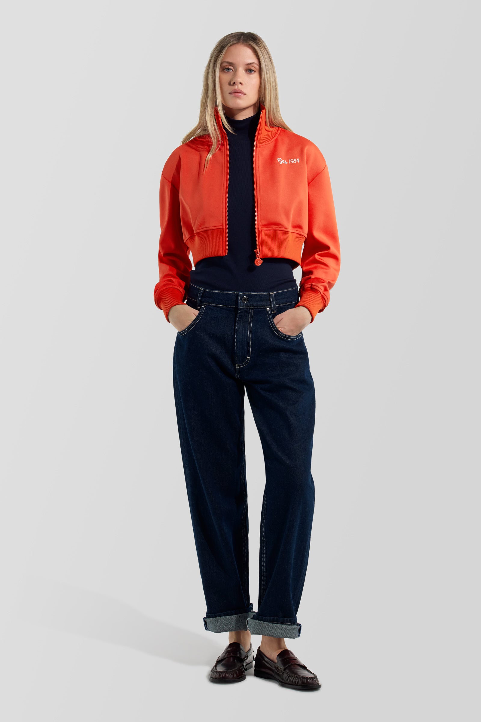 gas-jildy-crop-zip-1393-sweatjacke-damen-cropped-mit-logo image 1