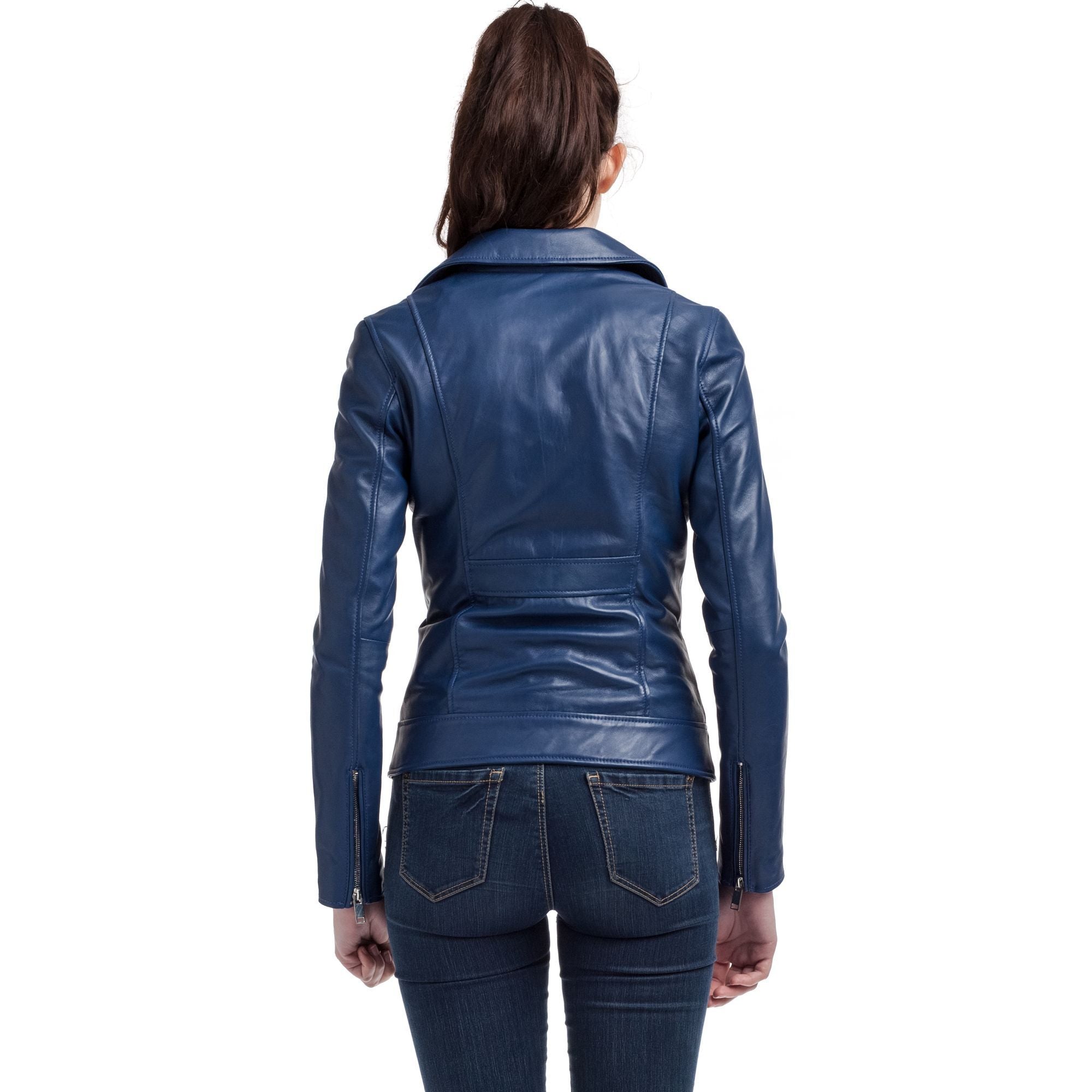 kaporal-denise-perfecto-lederjacke-blau-royal-damen image 3