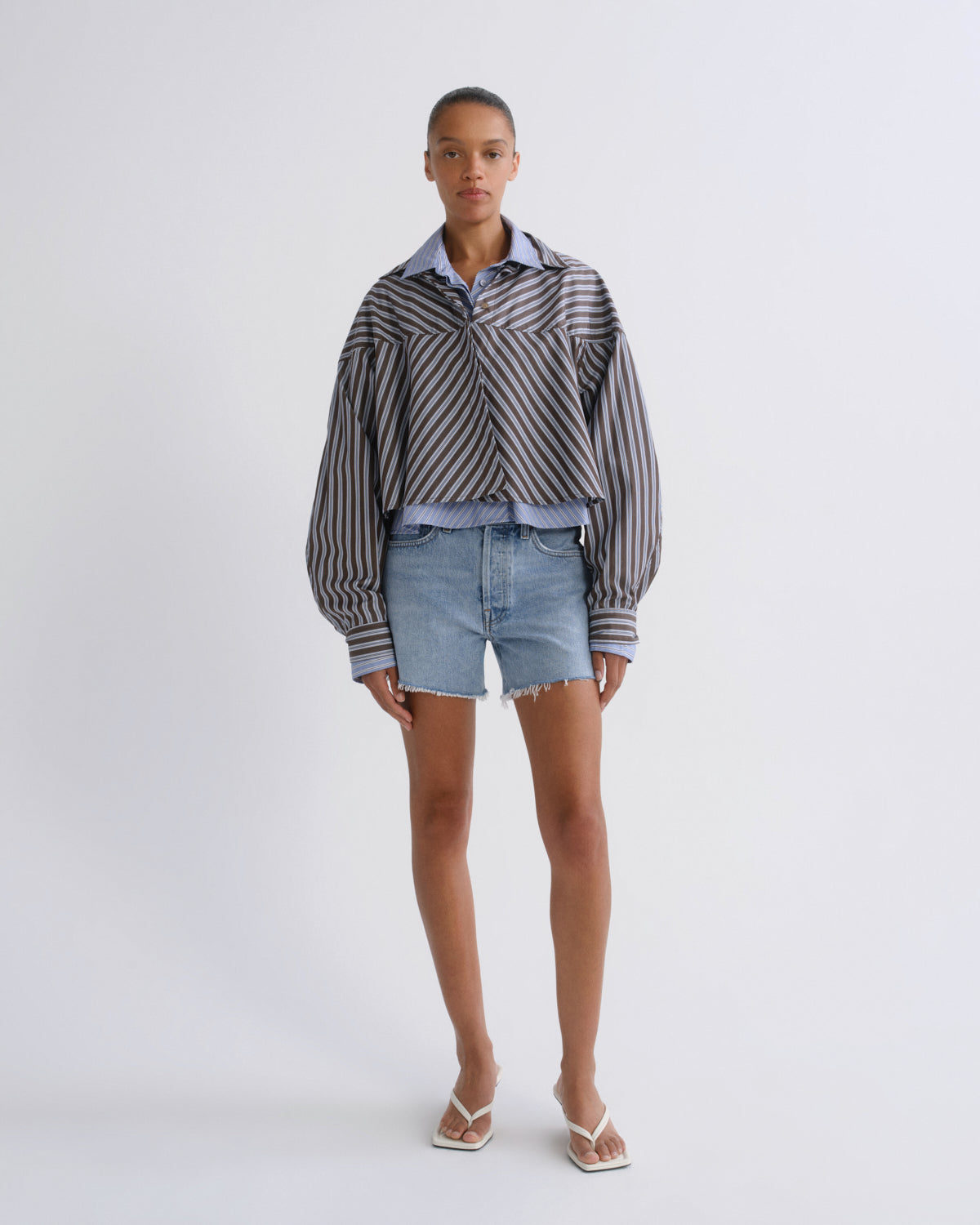 agolde-parker-long-short-jeansshorts-replica-hellblau image 1