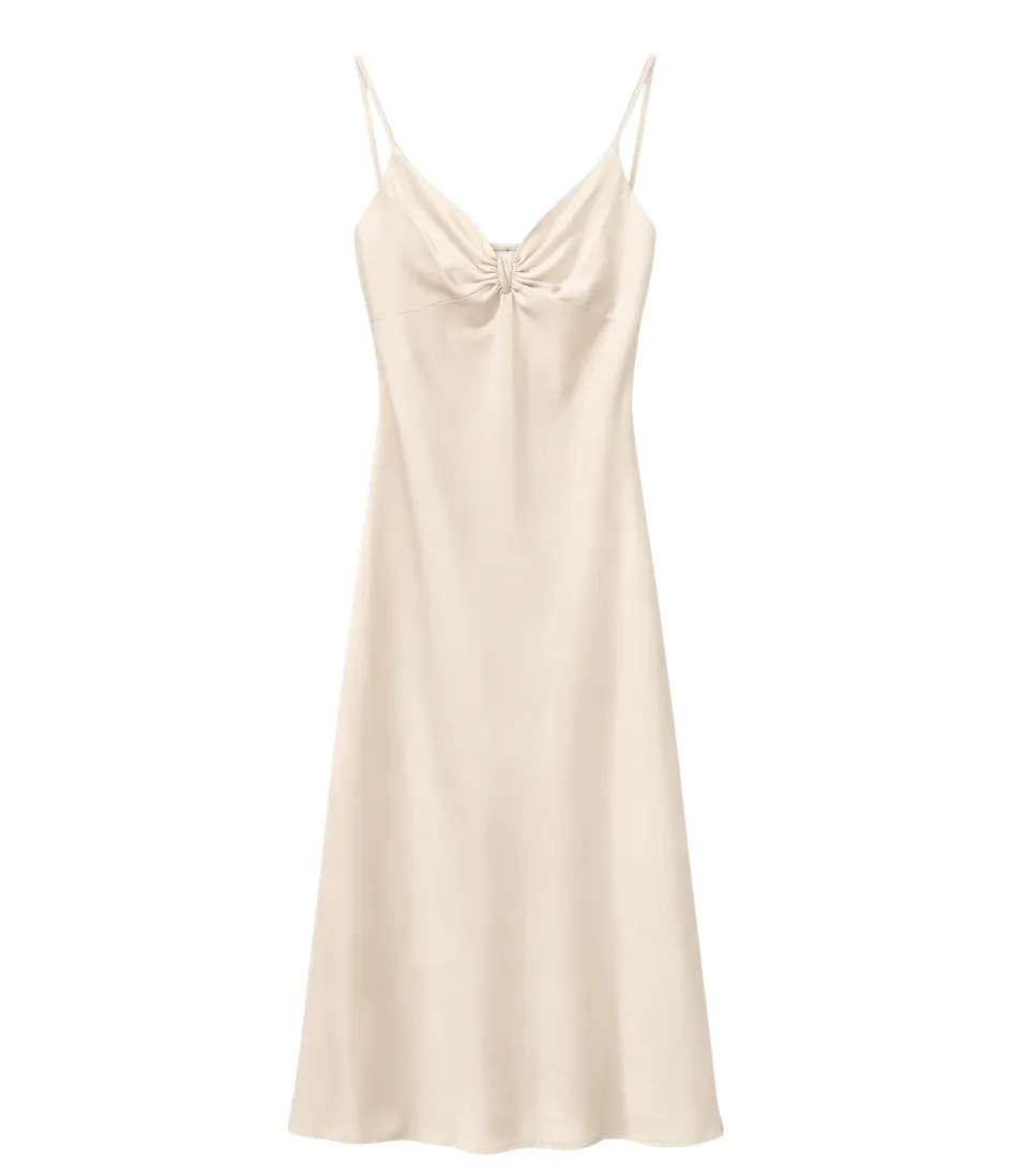 goldenim-paris-femme-robe-satin-double-satinkleid-elegant image 1