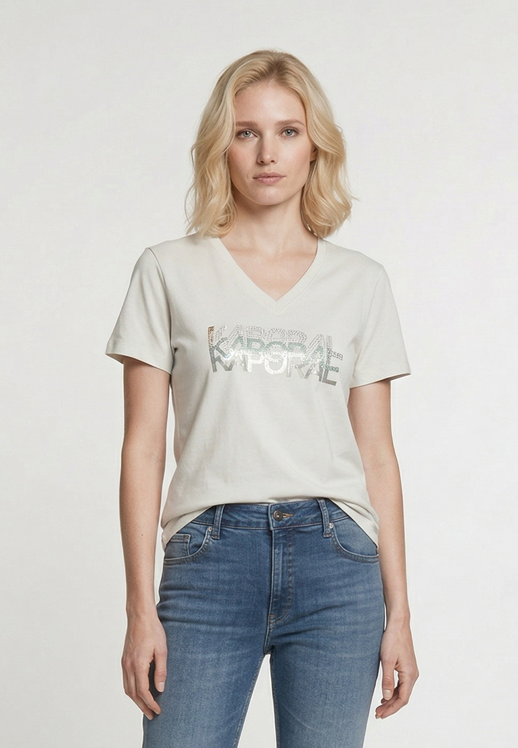 kaporal-lia-t-shirt-creme-damen-slim-stretch image 1