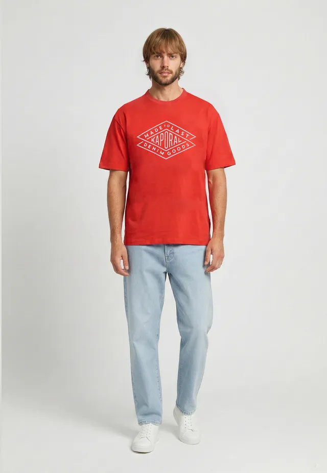 kaporal-toky-t-shirt-herren-rot-regular-100-baumwolle image 1