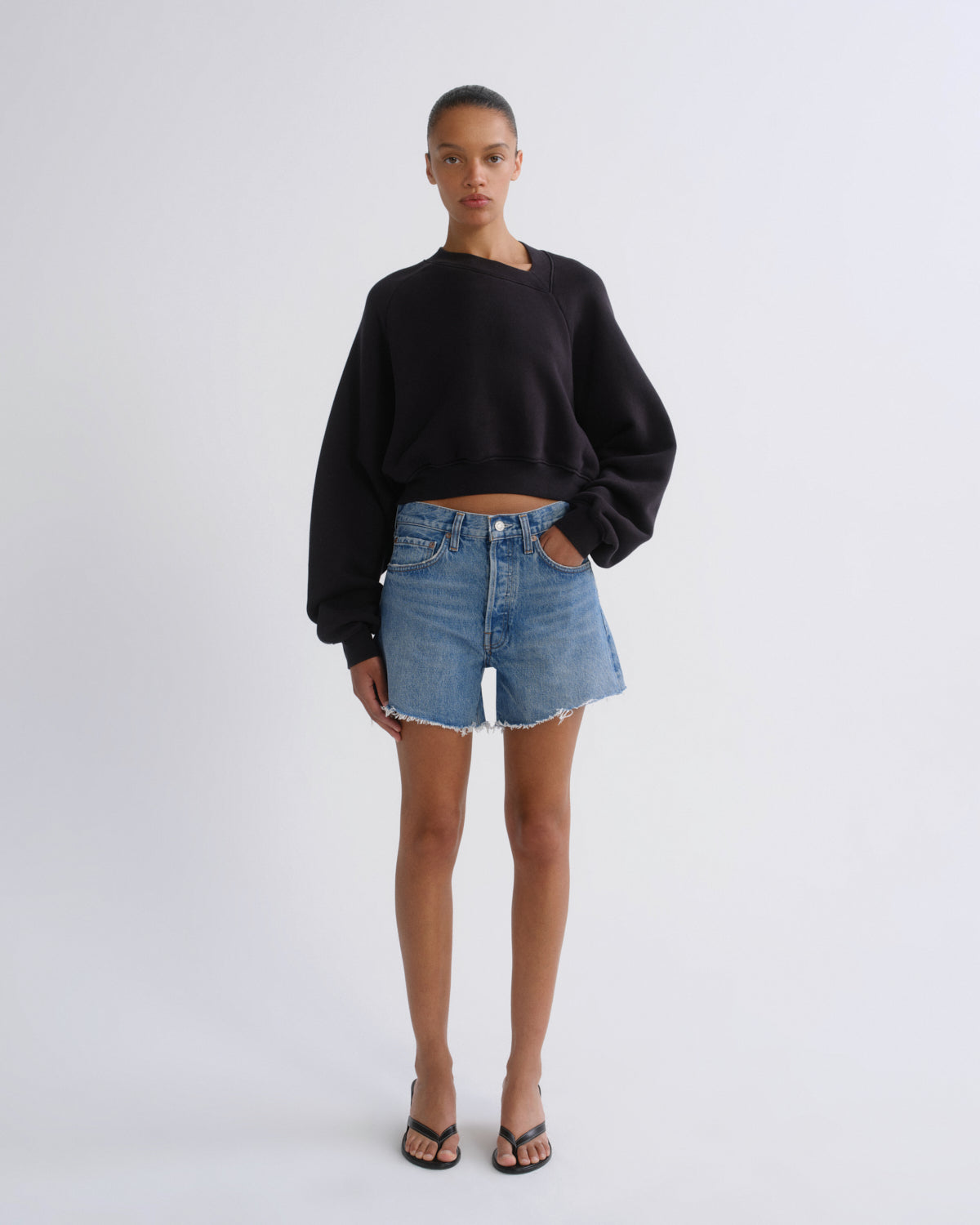 agolde-parker-long-short-damen-shorts-fairway-indigo image 1