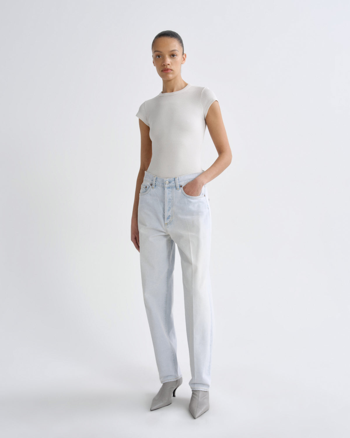 agolde-edison-tee-t-shirt-bone-damen-rippstrick image 5