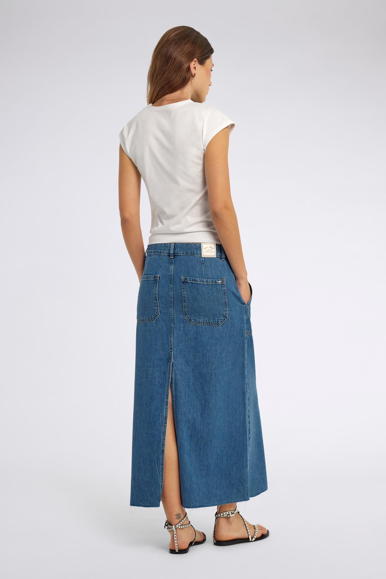 gas-wera-wk-mid-skirt-95mm-jeansrock-midi-indigo-regular image 2