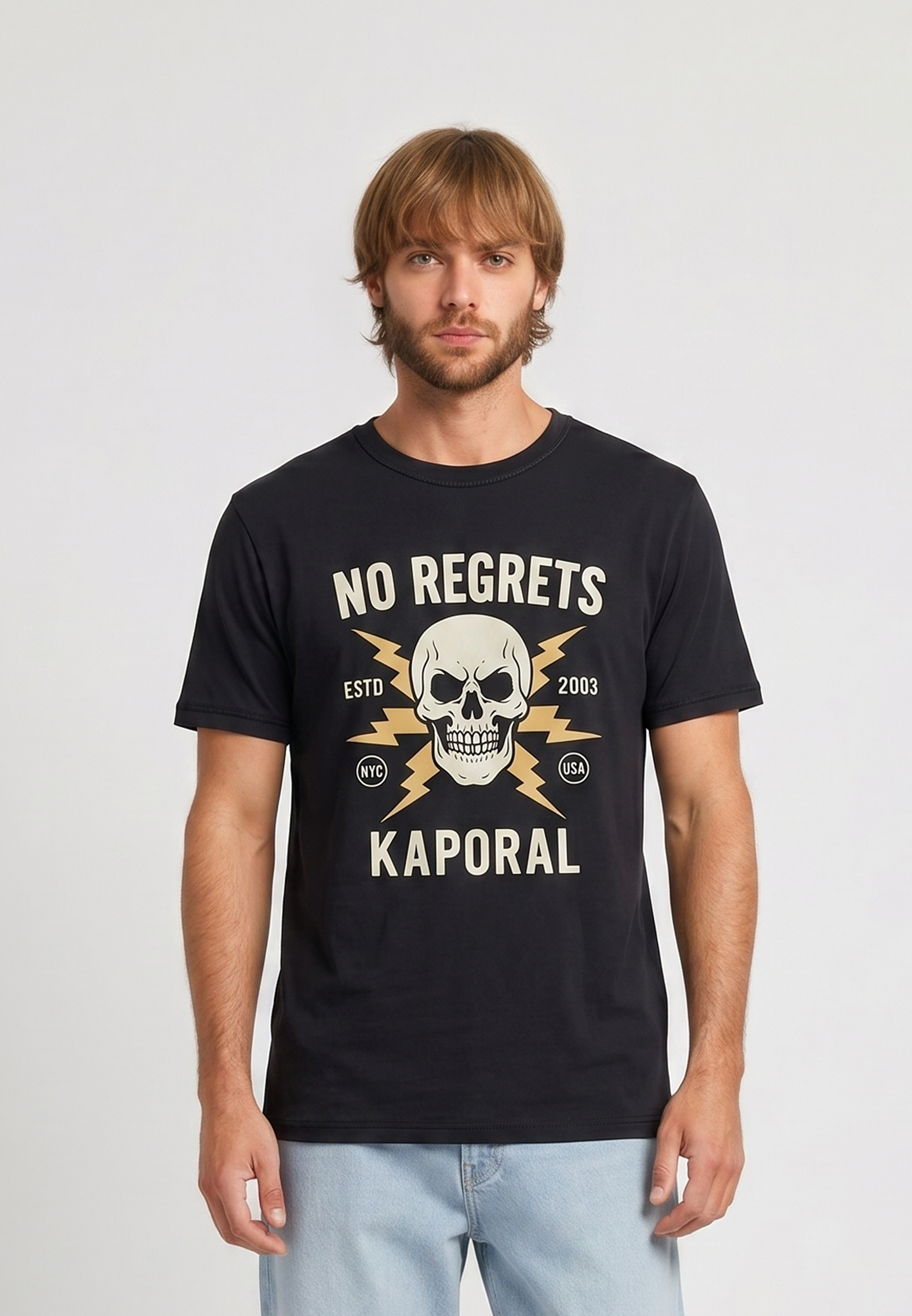 kaporal-kuching-t-shirt-herren-schwarz-baumwolle-totenkopf image 2