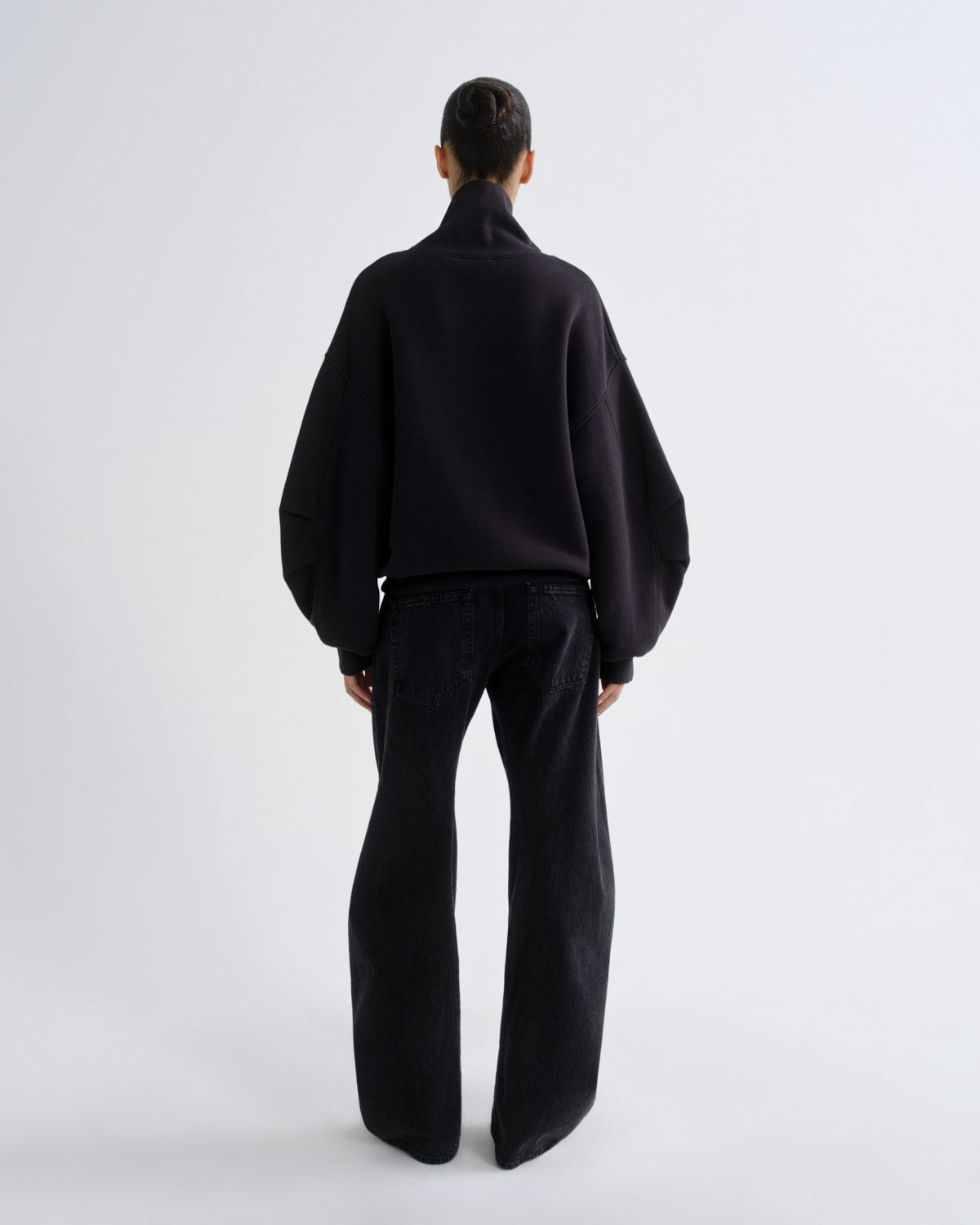 agolde-jenning-sweatshirt-washed-black-funnel-neck image 2