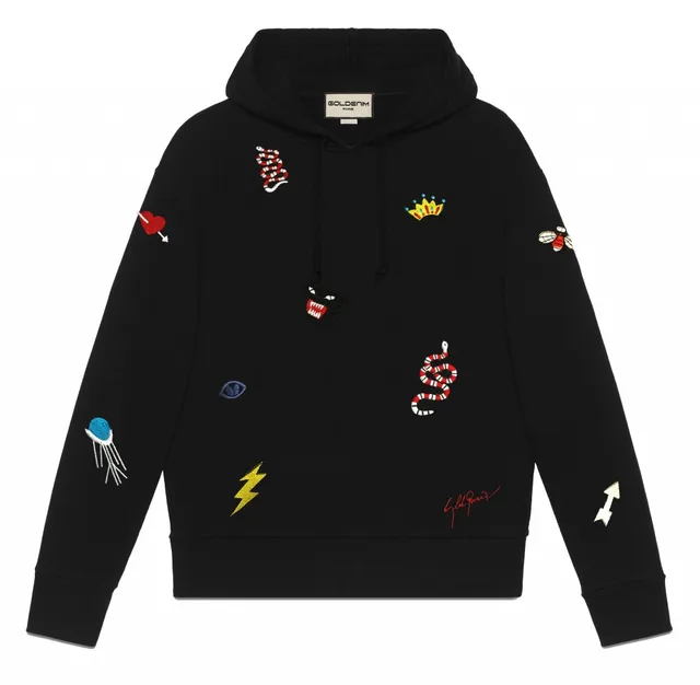 goldenim-paris-homme-sweat-capuche-hach-noir-hoodie image 1