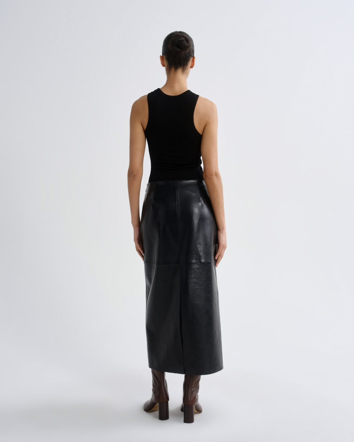 agolde-hikson-skirt-detox-lederrock-schwarz-midi image 2
