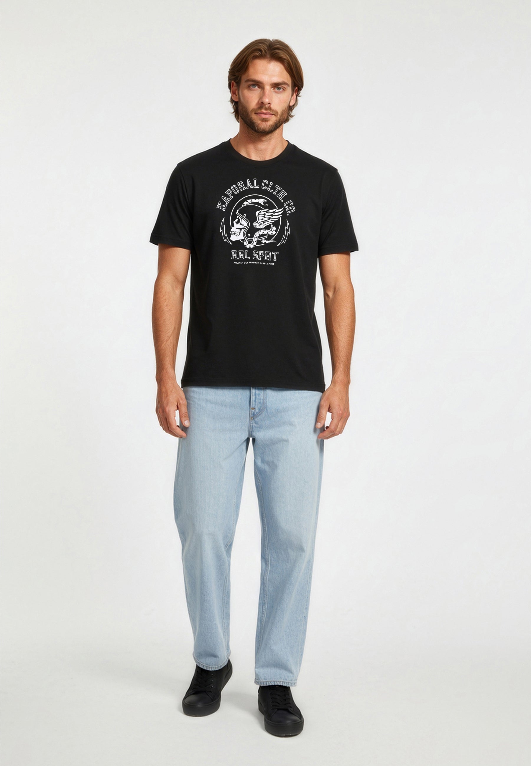 kaporal-conor-herren-t-shirt-schwarz-regular-100-baumwolle image 2