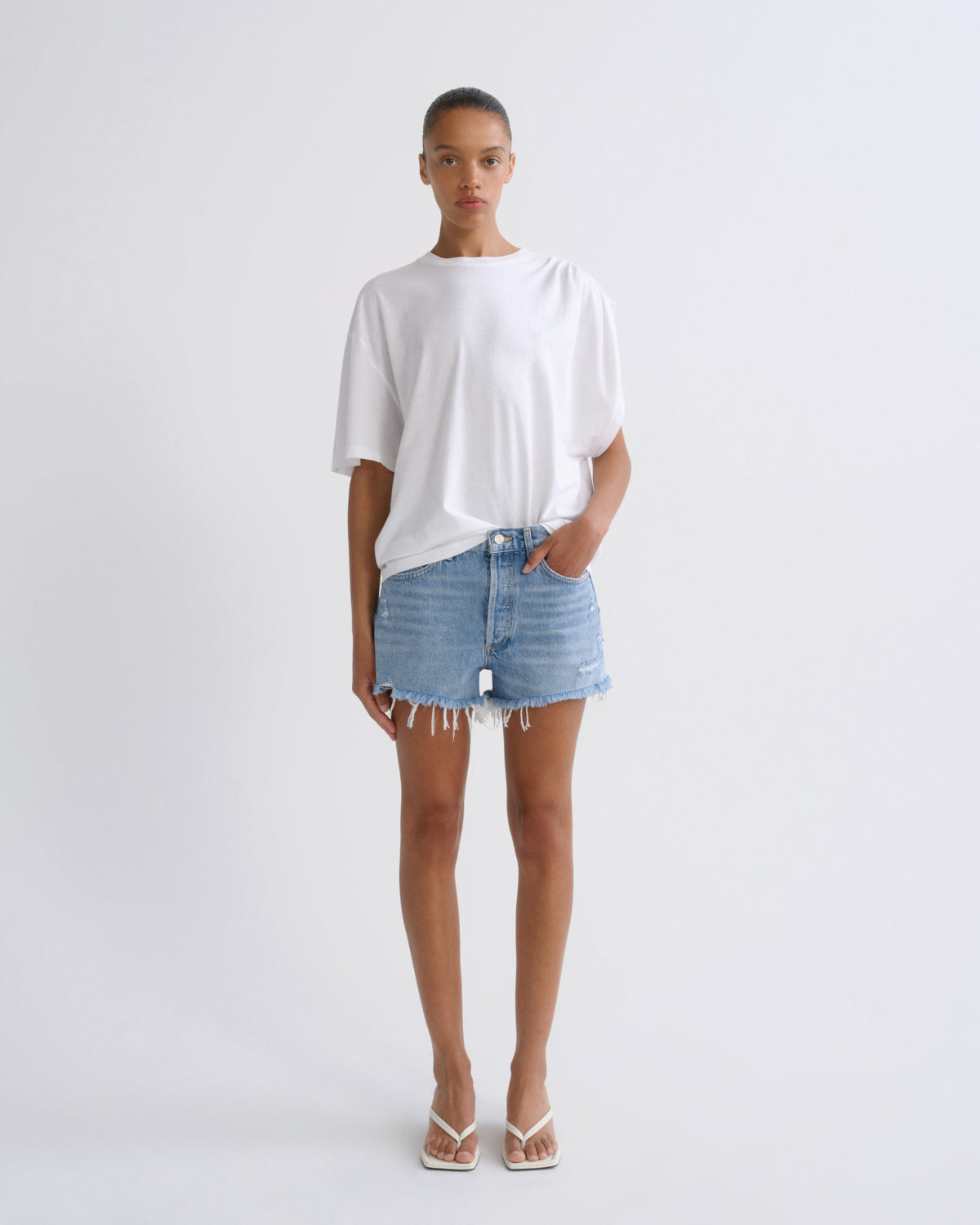 agolde-parker-vintage-cut-off-shorts-damen-blau image 1