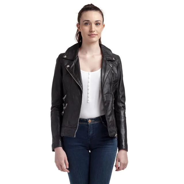 kaporal-denise-perfecto-lederjacke-schwarz-damen-echtleder image 1