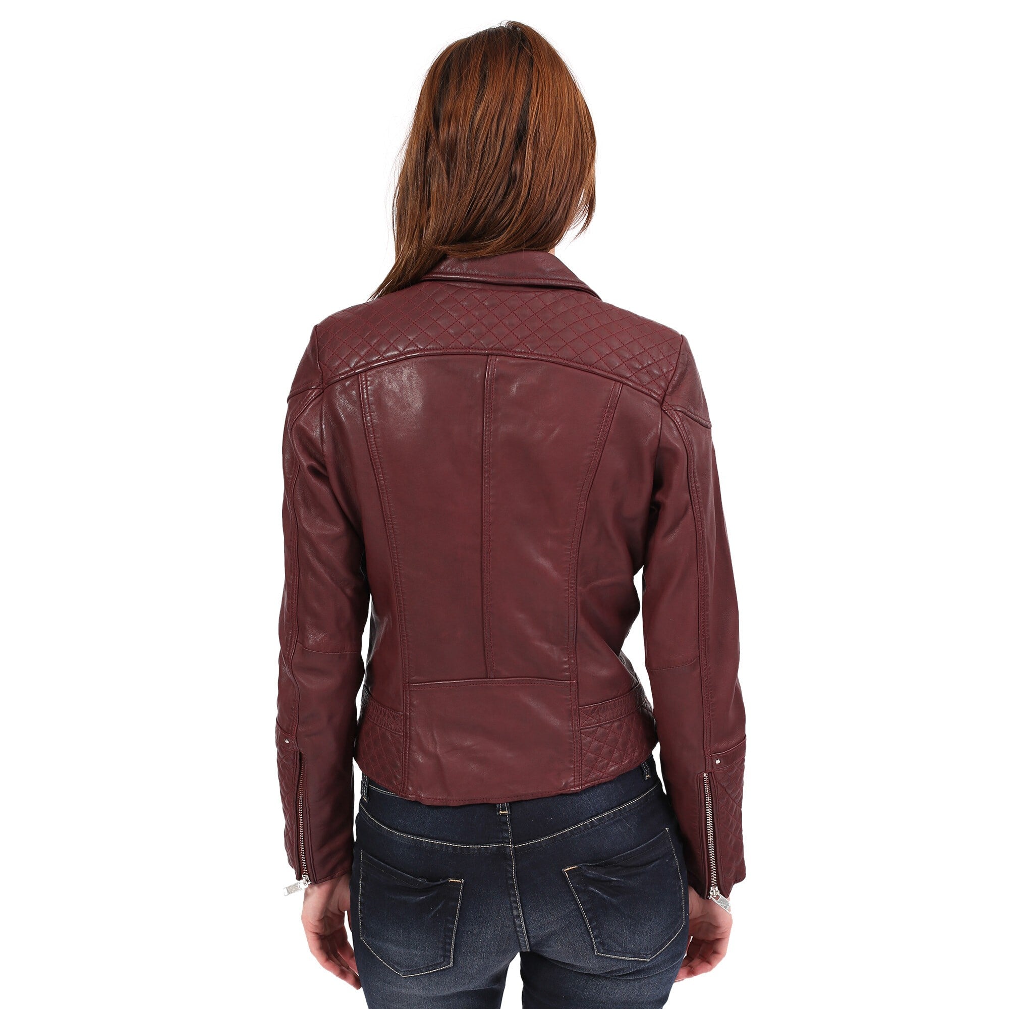 kaporal-oxanna-perfecto-lederjacke-damen-bordeaux image 3