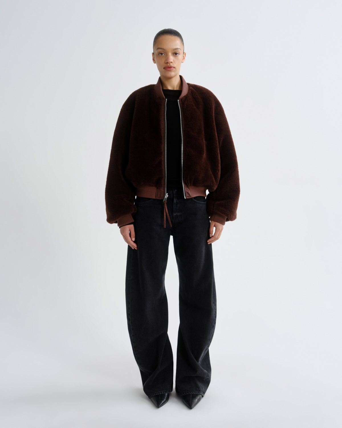 agolde-frankie-reversible-bomber-bomberjacke-morello-braun image 6