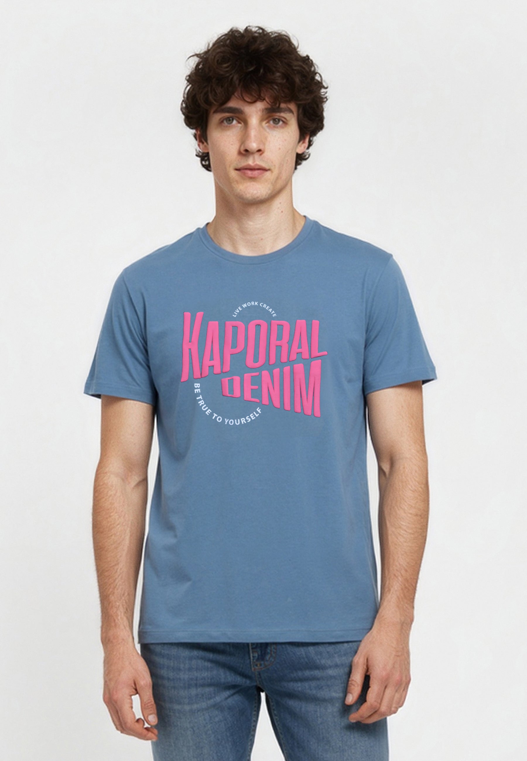 kaporal-java-t-shirt-herren-hellblau-baumwolle-print image 1