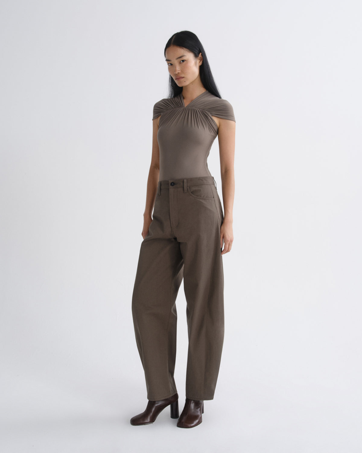agolde-luna-trouser-damen-hose-taupe-beige-twill-weit image 4