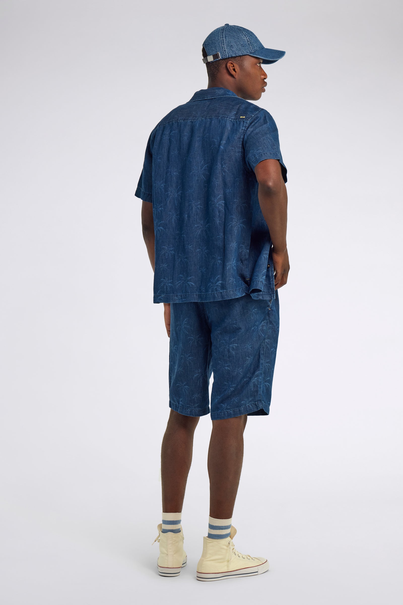 gas-duke-chino-shorts-herren-indigo-palmen-print image 2