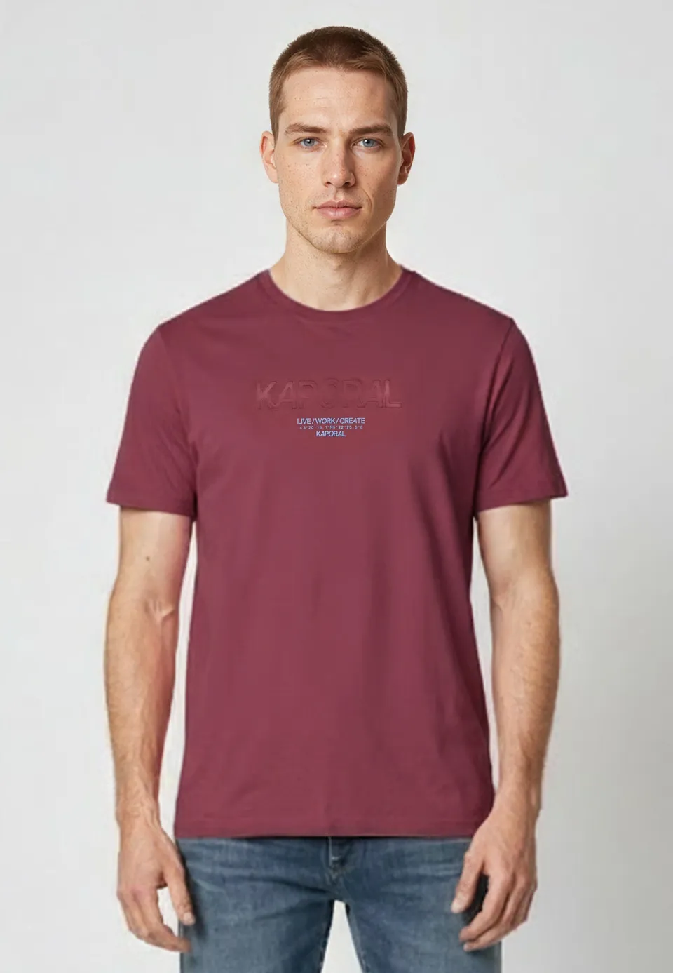 kaporal-niraj-t-shirt-bordeaux-herren-baumwolle image 1