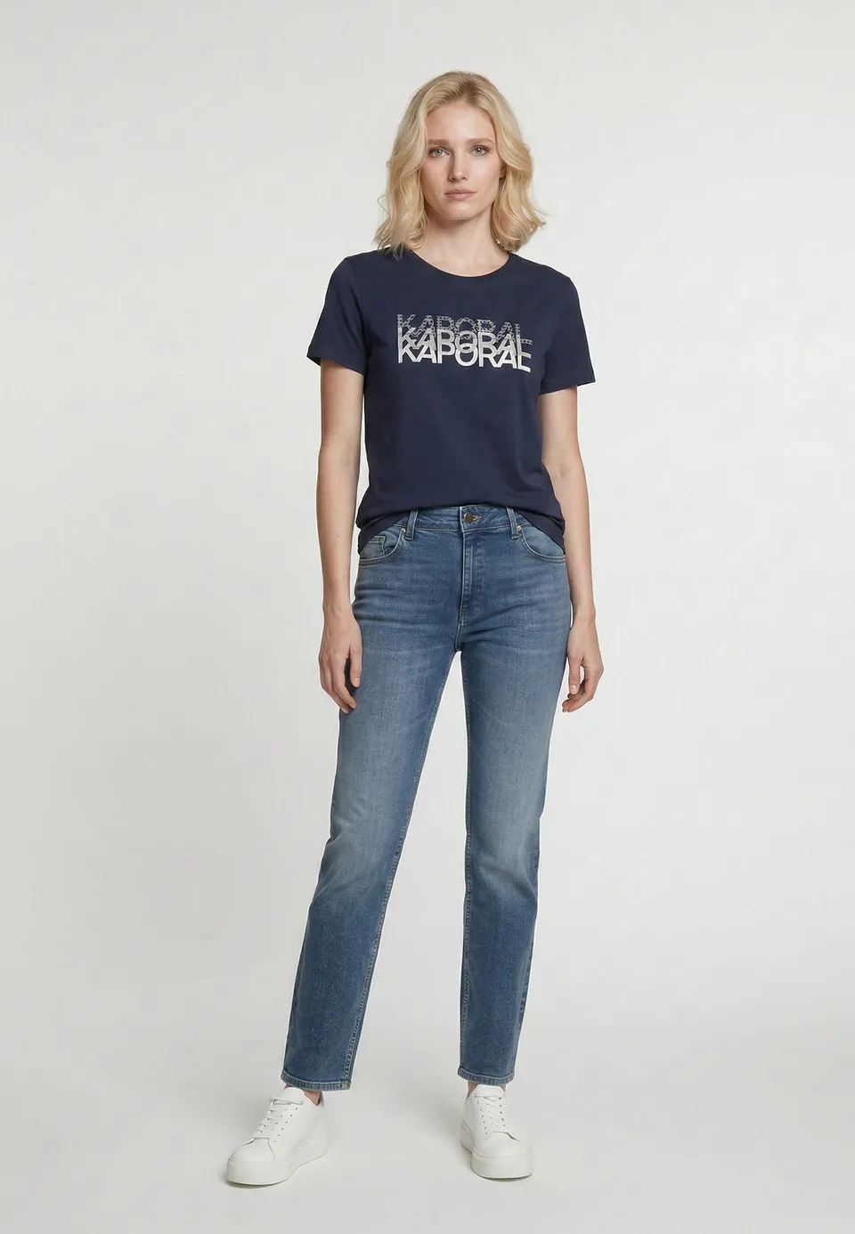 kaporal-kym-t-shirt-damen-marine-baumwolle-print image 1