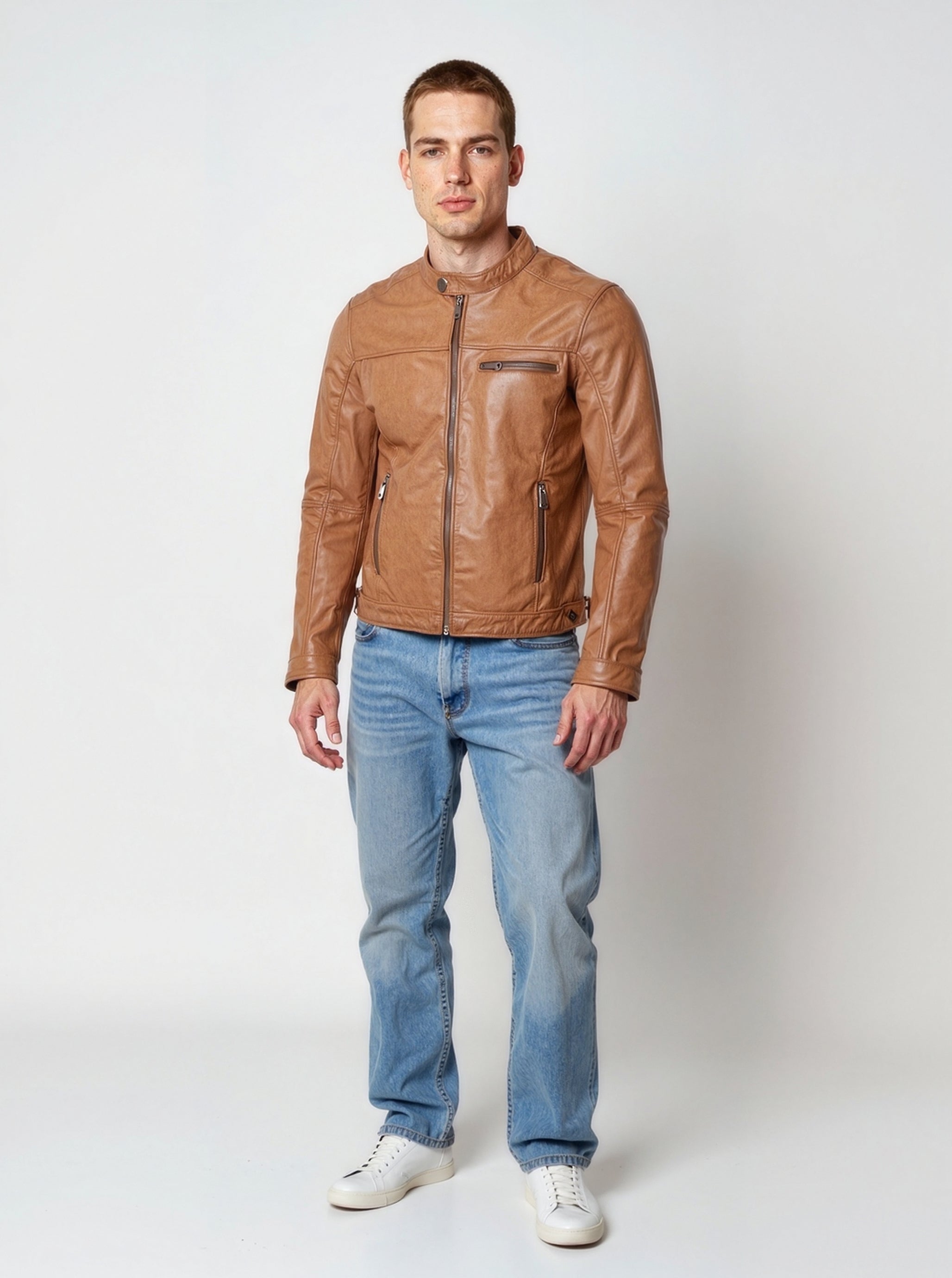 kaporal-calvin-bikerjacke-cognac-lammleder-herren-slim image 1