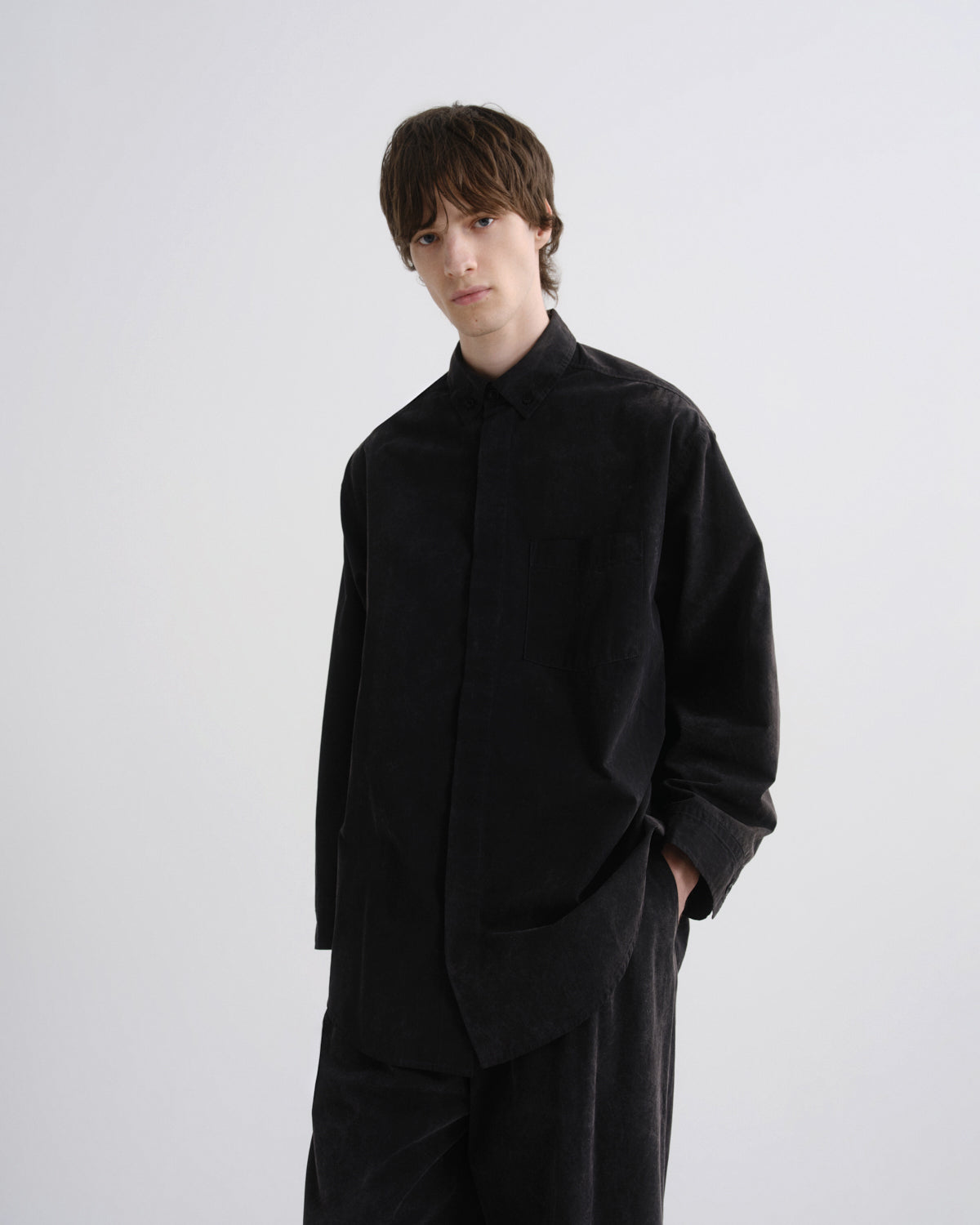 agolde-boyle-shirt-hemd-brakus-schwarz-poplin-langarm image 1
