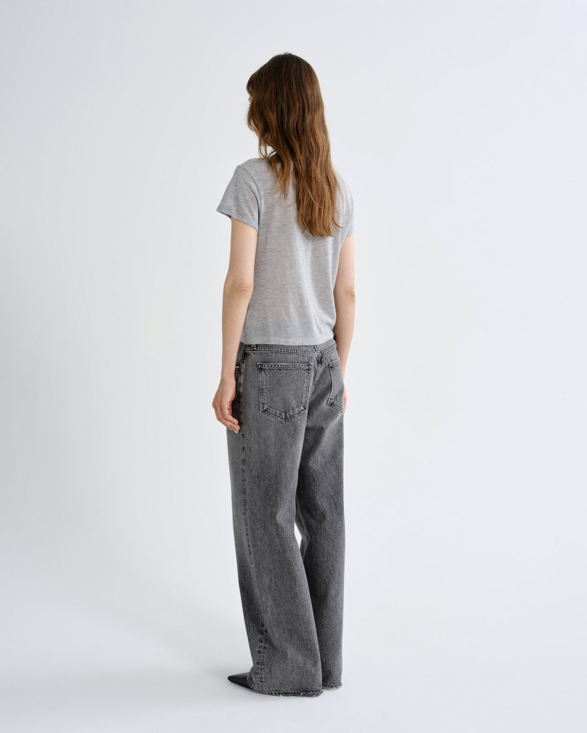 agolde-adine-shrunken-tee-t-shirt-grey-heather image 2