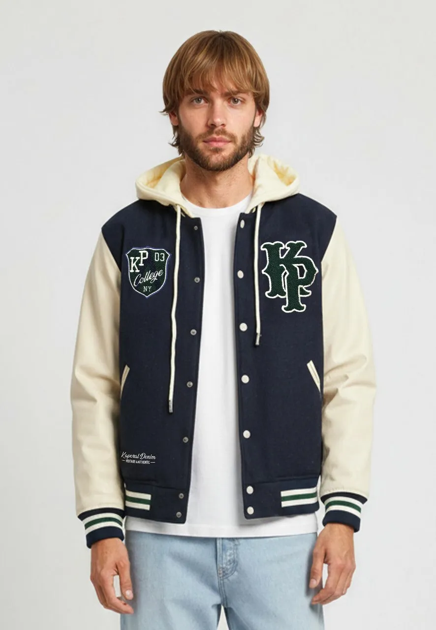 kaporal-kigoma-jacke-herren-blau-marine-wolle-kapuze image 1